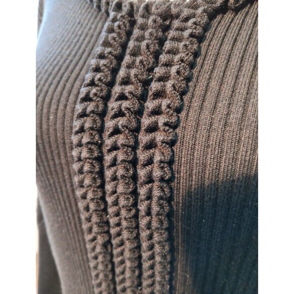 Vtg Ralph Lauren Sweater Womens Black Label Silk Blend Ribbed Knit L - Picture 2 of 10